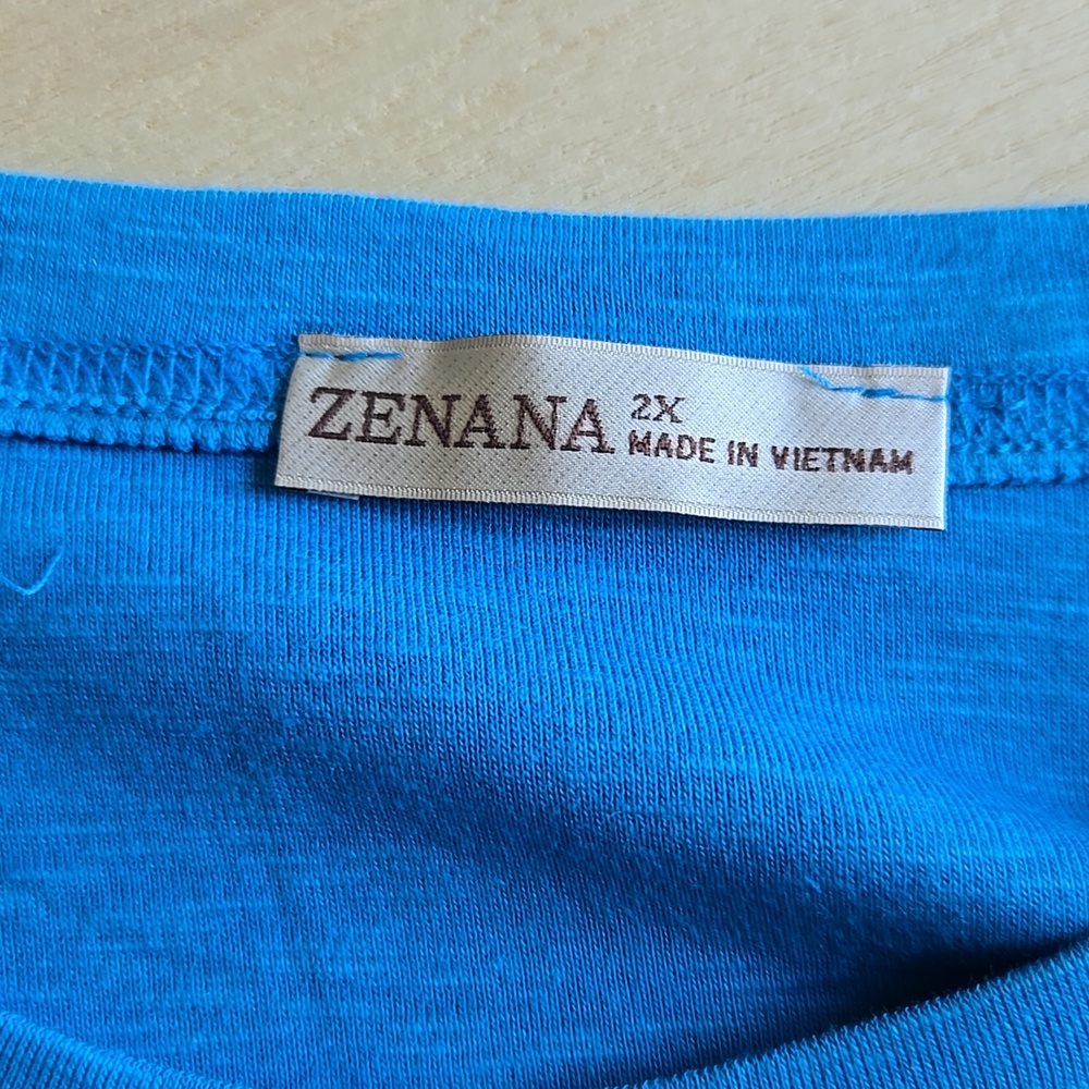 Z113 NWT Zenana Outfitters Cap Sleeve Crewneck Tee Sz 1X 2X 3X Stretch Oversized - Picture 7 of 8